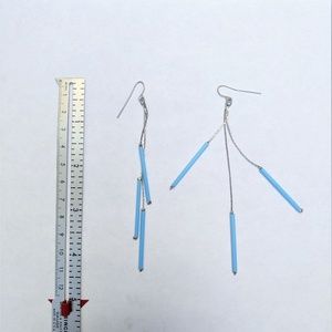 Dangly blue earrings